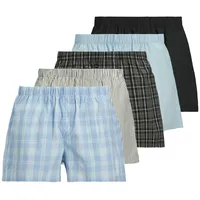 JACK & JONES Web-Boxershorts, 5er Pack in Schwarz/Grau/Blau L