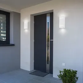 ETC Shop Außen Wand Leuchte weiß Fassaden ALU UP DOWN Garten Lampe Balkon im Set inkl LED Leuchtmittel