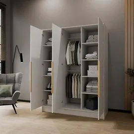 WFL GROUP Drehtürenschrank Mono Lux 150 x 200 x 51 cm Weiß
