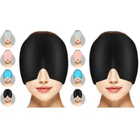 ACWOO Gel Kühlmütze Migräne Headache Relief Dehnbare Kopfschmerzen Mütze Cold Therapy Cap Schlafmaske, Heady Maske für Geschwollene Augen Stressabbau (Schwarz) (Packung mit 2)