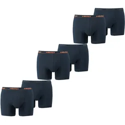 HEAD Herren Boxershort Basic Boxer Unterwäsche Baumwolle - 4er 6er 8er Multipack in S 6X Blau 6er Pack