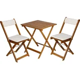 Spetebo - Kissen 2x Klappstuhl - Klapptisch - Holz Möbel Set
