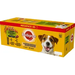 PEDIGREE Adult Hundenassfutter für ausgewachsene Hunde im Portionsbeutel verschiedene Sorten 40x100g