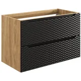 Lomadox Waschtischunterschrank 90 x 57 x 46 cm Schwarz