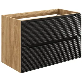 Lomadox Waschtischunterschrank 90 x 57 x 46 cm Schwarz
