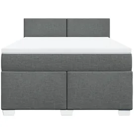 vidaXL Boxspringbett 140 x 200 cm Dunkelgrau