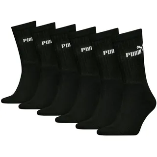Puma Unisex Crew Tennissocken Sportsocken Socken für Damen Herren Paar, Farbe:200 - black, Socken & Strümpfe:35-38 - 35-38