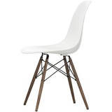 Vitra - Eames Plastic Side Chair DSW, Ahorn dunkel / weiß (Filzgleiter basic dark)