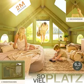 eloneo aufblasbares Zelt 2-4 Personen Grün