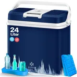 Kesser - 24 Liter Kühlbox kühlt und wärmt Thermo-Elektrische Kühlbox 12 Volt und 230 Volt Mini-Kühlschrank für Auto und Camping Navyblau