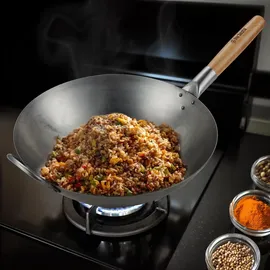 CLP Wok-Set Ø 36 cm Karbonstahl grau