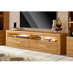 Lowboard HOME AFFAIRE "Ribe", braun (eiche teilmassiv), B:140cm H:38cm T:35cm, Holz teilmassiv, Sideboards, Breite 140 cm