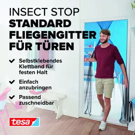 Tesa Fliegengitter Tür 65 x 220 cm Anthrazit