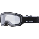 Alpina NAKISKA Dclear - Beschlagfreie, Extrem Robuste & Bruchsichere OTG Skibrille Mit 100% UV-Schutz Für Erwachsene, black, One Size