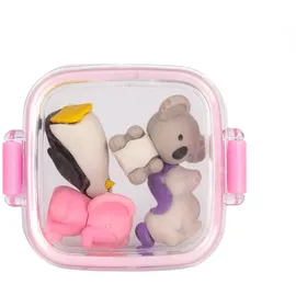 IDENA 20113 - Radierer in Box, 4 Tiere