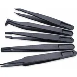 Quadrios 1903EC095 ESD Pinzette 5teilig Flach-breit, Flach, gebogen, Abgerundet