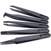 Quadrios 1903EC095 ESD Pinzette 5teilig Flach-breit, Flach, gebogen, Abgerundet