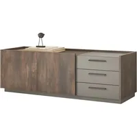 Furn.design TV-Lowboard in Eiche und grau TV Unterteil mit