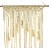Dekoleidenschaft Türvorhang Makramee 90x200 cm im Boho Chic, aus 100% Poly Baumwolle, Türgardine für Balkontür, Terrassentür, Zimmertüren oder als Wandbehang oder Raumteiler, Fadenvorhang