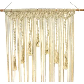 Dekoleidenschaft Türvorhang Makramee 90x200 cm im Boho Chic, aus 100% Poly Baumwolle, Türgardine für Balkontür, Terrassentür, Zimmertüren oder als Wandbehang oder Raumteiler, Fadenvorhang