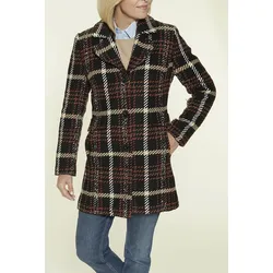 Lebek Damen Karo-Wolljacke - schwarz - 46