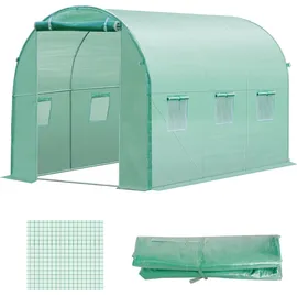 Outsunny Polyethylenfolie 3x2x2m Ersatzfolie mit 6 Fenster für Folientunnel