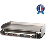 Gasplancha trio 3-flammig - INOX-Platte und -Gehäuse - TR2
