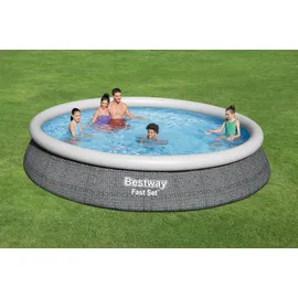 BESTWAY Fast Set Aufstellpool ⌀ 457 x 84 cm Blau inkl. Filterpumpe