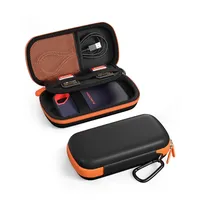 ProCase Tasche für SanDisk Extreme Portable (neues/altes Modell) Extreme Pro Externe SSD/SanDisk Portable SSD Festplattentasche, Hülle für SanDisk Festplatte mit SD Kartenfach -Orangeschwarz