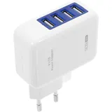 OSALADI 4 Port USB Ladegerät 5V Tragbarer USB Handy Ladeadapter Mit EU Stecker Für Smartphones Und Tablets Multi Port USB Charger Für Schnelles Aufladen