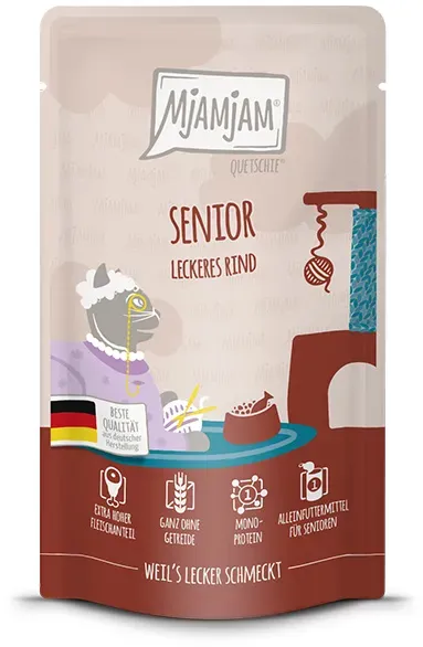 MjAMjAM – Senior 300g MjAMjAM Katze Sparpaket 12x300g Senior Rind