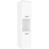 [en.casa] Krildihana Hochschrank 131 x 30 x 30 cm Weiß Metall/Spanplatte