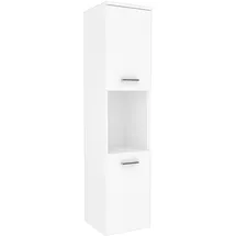 [en.casa] Krildihana Hochschrank 131 x 30 x 30 cm Weiß Metall/Spanplatte