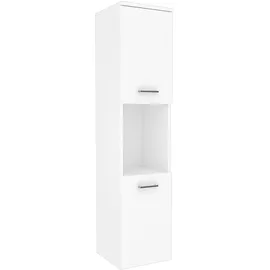 [en.casa] Krildihana Hochschrank 131 x 30 x 30 cm Weiß Metall/Spanplatte