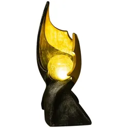 LED Solarleuchte, Flammen-Optik, Feuer-Effekt, Glas, H 36 cm