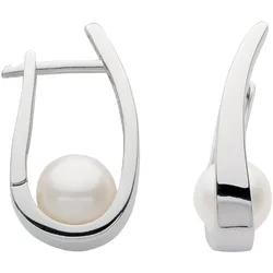 Paar Creolen ADELIA ́S "Damen Silberschmuck", silber, Ohrringe, Damen, Damen, Silber 925 (Sterlingsilber), mit Süßwasser Zuchtperle Silberschmuck für Damen