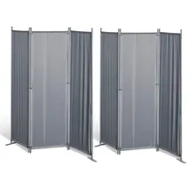 GRASEKAMP Paravent 3-tlg. 165 x 170 cm grau 2 St.