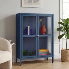 [en.casa] Vitrine Säkylä 84 x 64 x 35 cm Blau