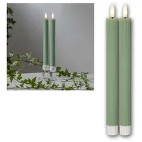 Star Trading Flamme Stripe LED Stabkerzen 25 cm grün 2 St.