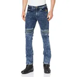 Trilobite Micas Motorrad-Jeans für Herren, im modernen Slim-Fit-Stil, Blau (Blue Washed), 30