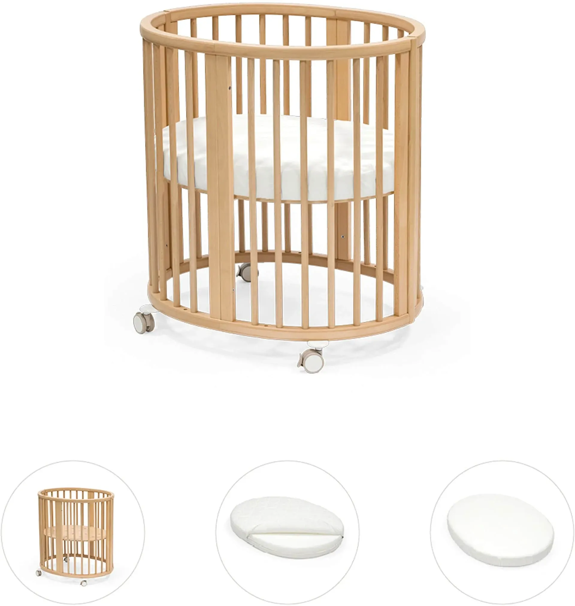 Stokke® SLEEPITM Bundle Sleepi Mini inkl. Matratze und Spannbetttuch, natur
