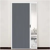 Innentür ohne Bohren, versenkbare Falttür mit Aluminiumrahmen und Zellstoff, wasserdicht und wärmeisolierend, for Schlafzimmer, Badezimmer, Küche, Büro(Dark gray,70x200cm/27x79in)