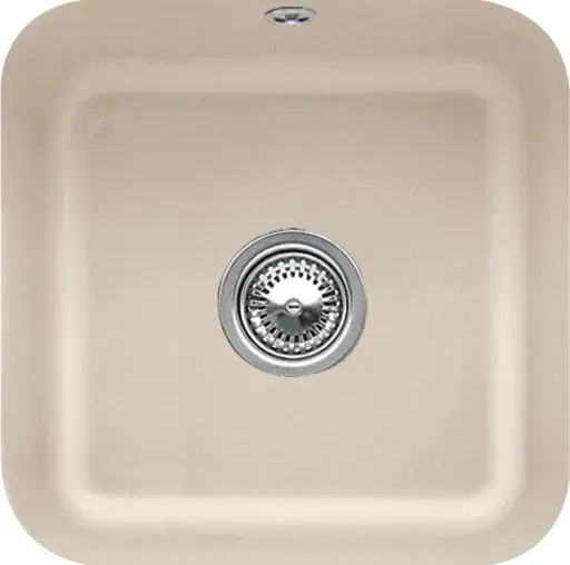 Villeroy und Boch Unterbauspüle 670302AM mit Ablaufgarnitur, Exzenterbetätigung, Befestigungssatz, Almond