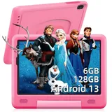 Kinder Tablet Android 13 Tablet 8 Zoll, 6GB RAM 128GB ROM/TF 1TB, Tablet Kinder Kindersicherung, Dual-Kamera HD/IPS, Kids Tablet WiFi Bluetooth Netflix YouTube, Tablet für Kinder mit Hüllen,Rosa