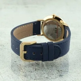 Jacob Jensen Damenuhr Quarz Titan Blau/Goldfarben