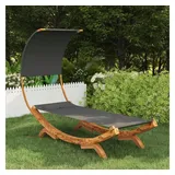 vidaXL Sonnenliege mit Dach 100x200x126 cm Bugholz Massiv Anthrazit
