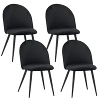Albatros Esszimmerstuhl CAPO Samt Schwarz 4er Set