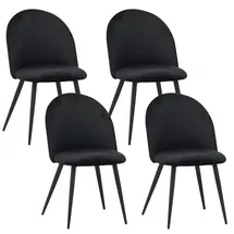 Albatros Esszimmerstuhl CAPO Samt Schwarz 4er Set