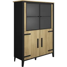 Gami Vitrine Cork 112 x 45 x 160 cm Schwarz