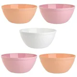 ENGELLAND 5er Set Schalen Müslischalen Dessertschalen Salatschale Suppenschale Reisschale Bowl bunt aus Kunststoff BPA-frei groß 900 ml